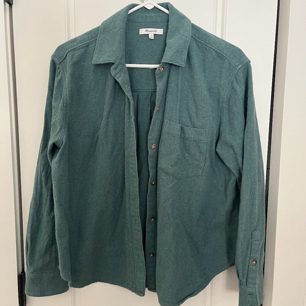 Madewell Dark Teal Green Flannel Shirt | Size S | VGUC